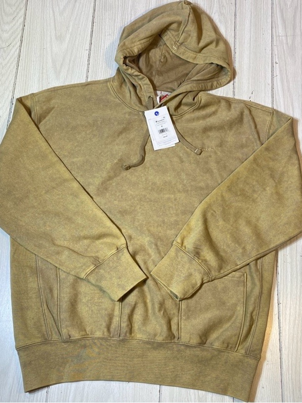Champion Rewind Vintage Wash Pullover Hoodie Sand Pepper Khaki Men's M
53#1003